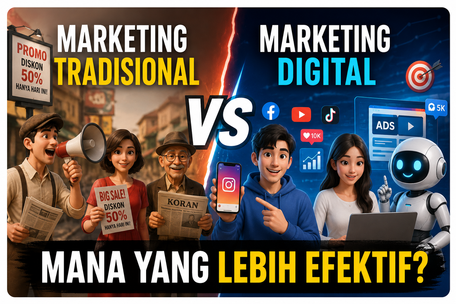 Marketing Tradisional vs Digital